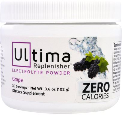 Ultima Health Products, Ultima Replenisher Electrolyte Powder, Grape, 3.6 oz (102 g) ,والرياضة، بالكهرباء شرب التجديد