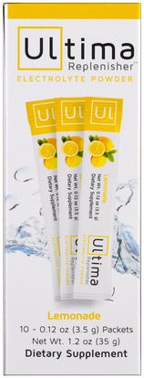 Ultima Health Products, Ultima Replenisher Electrolyte Powder, Lemonade, 10 Packets, 0.12 oz (3.5 g) Each ,والرياضة، بالكهرباء شرب التجديد