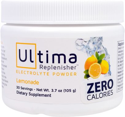 Ultima Health Products, Ultima Replenisher Electrolyte Powder, Lemonade, 3.7 oz (105 g) ,والرياضة، بالكهرباء شرب التجديد