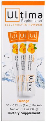 Ultima Health Products, Ultima Replenisher, Electrolyte Powder, Orange, 10 Packets, 0.12 oz (3.4 g) Each ,والرياضة، بالكهرباء شرب التجديد