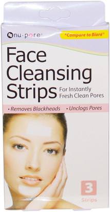 Nu-Pore, Face Cleansing Strips, 3 Strips ,الجمال، العناية بالوجه
