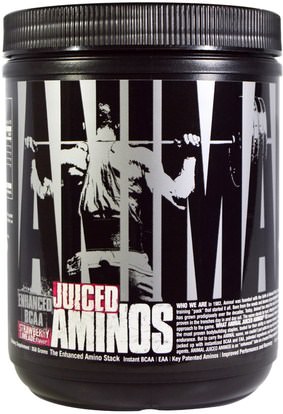 Universal Nutrition, Animal Juiced Aminos, Enhanced BCAA, Strawberry Limeade Flavor, 358 g ,بكا (متفرعة سلسلة الأحماض الأمينية)، الرياضة، تجريب، الرياضة