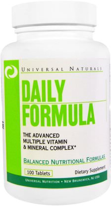 Universal Nutrition, Daily Formula, Multi Vitamin & Mineral Complex, 100 Tablets ,الفيتامينات المتعددة