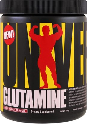 Universal Nutrition, Glutamine, Fruit Punch, 300 g ,المكملات الغذائية، والأحماض الأمينية، ل الجلوتامين، ل مسحوق الجلوتامين