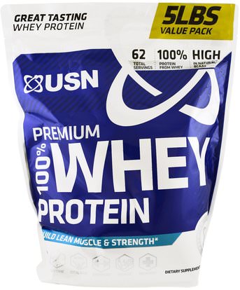USN, 100% Premium Whey Protein, Chocolate, 5 lbs (2.27 kg) ,المكملات الغذائية، بروتين مصل اللبن
