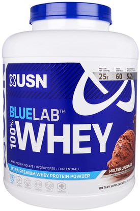 USN, Blue Lab 100% Whey, Molten Chocolate, 4.5 lbs (2041 g) ,Herb-sa