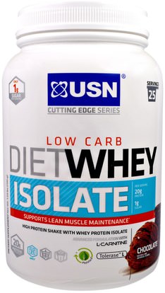 USN, Cutting Edge Series, Diet Whey Isolate, Low Carb, Chocolate, 1.59 lbs, (700 g) ,المكملات الغذائية، بروتين مصل اللبن