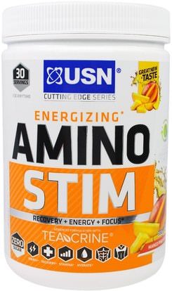 USN, Energizing Amino Stim, Mango Pineapple, 11.64 oz (330 g) ,Herb-sa