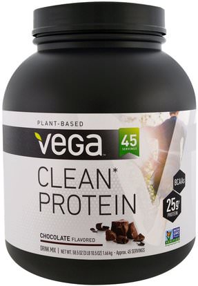 Vega, Clean Protein, Chocolate Flavor, 58.5 oz (1.66 g) ,المكملات الغذائية، بروتين، بروتين الرياضة، الرياضة، الرياضة