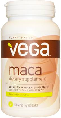 Vega, Maca, 750 mg, 120 Veggie Caps ,المكملات الغذائية، أدابتوغين، الرجال، ماكا