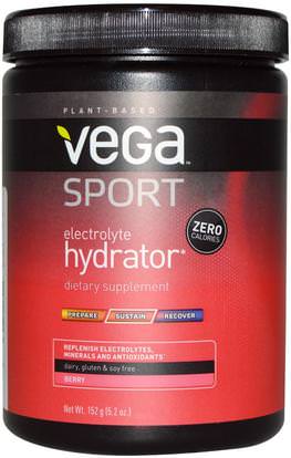 Vega, Sport, Electrolyte Hydrator, Berry, 5.2 oz (152 g) ,والرياضة، بالكهرباء شرب التجديد