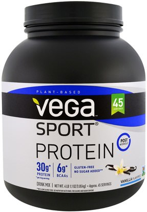 Vega, Sport Protein, Vanilla Flavor, 4 lb 1.1 oz (1.85 kg) ,المكملات الغذائية، البروتين، بروتين الرياضة، الرياضة