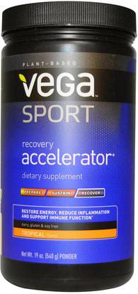 Vega, Sport, Recovery Accelerator, Powder, Tropical Flavor, 19 oz (540 g) ,والرياضة، والرياضة