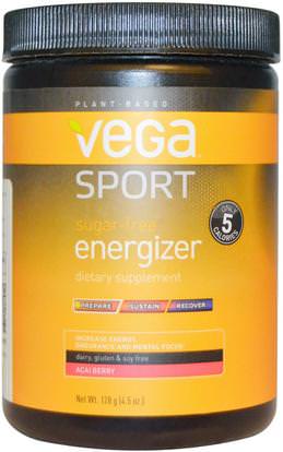 Vega, Sport, Sugar-Free Energizer, Acai Berry, 4.5 oz (128 g) ,والرياضة، تجريب