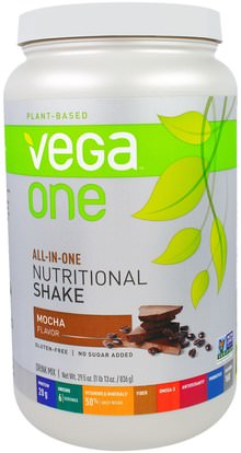Vega, Vega One Shake, Mocha, 29.5 oz (836 g) ,والرياضة، والمكملات الغذائية، والبروتين