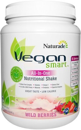 Vegan Smart, VeganSmart, All-In-One Nutritional Shake, Wild Berries, 22.8 oz (645 g) ,المكملات الغذائية، سوبرفوودس