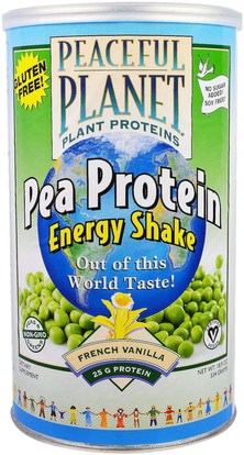 VegLife, Pea Protein Energy Shake, French Vanilla, 18.9 oz (534 g) ,المكملات الغذائية، البروتين، بروتين البازلاء