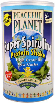 VegLife, Super Spirulina Protein Shake, French Vanilla, 17.2 oz (488 g) ,المكملات الغذائية، سبيرولينا، يهز البروتين