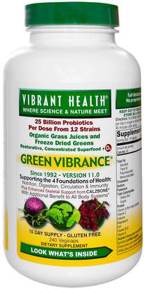 Vibrant Health, Green Vibrance, Version 11.0, 240 Veggie Caps ,المكملات الغذائية، سوبرفوودس، الخضر، الأخضر العطر