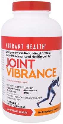 Vibrant Health, Joint Vibrance, Version 4.3, 252 Tablets ,والصحة، والعظام، وهشاشة العظام، والصحة المشتركة