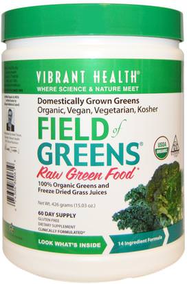 Vibrant Health, Organic Field of Greens, 15.03 oz (426 g) ,المكملات الغذائية، سوبرفوودس، الخضر