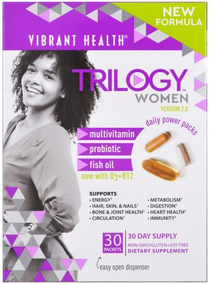 Vibrant Health, Trilogy Women, Daily Power Packs, Version 2.0, 30 Packets ,الفيتامينات، النساء الفيتامينات المتعددة، النساء