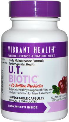 Vibrant Health, U.T. Biotic, + 25 Billion Probiotics, 30 Veggie Caps ,المكملات الغذائية، البروبيوتيك