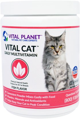 Vital Planet, Vital Cat Daily Multivitamin, Fish Flavor, 2.64 oz (75 g) ,رعاية الحيوانات الأليفة والحيوانات الأليفة القطط، الفيتامينات