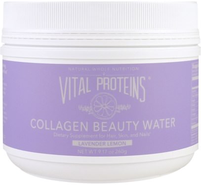 Vital Proteins, Collagen Beauty Water, Lavender Lemon, 9.17 oz (260 g) ,الصحة، العظام، هشاشة العظام، الكولاجين، النساء، مكملات الشعر، مكملات الأظافر، ملاحق الجلد
