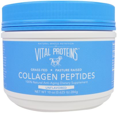 Vital Proteins, Collagen Peptides, Unflavored, 10 oz (284 g) ,الصحة، العظام، هشاشة العظام، الكولاجين، المكملات الغذائية