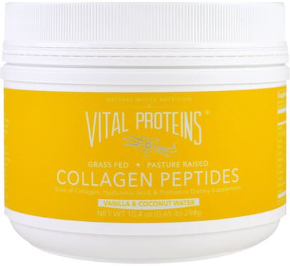 Vital Proteins, Collagen Peptides, Vanilla & Coconut Water, 10.4 oz (294 g) ,المكملات الغذائية، البروتين، العظام، هشاشة العظام، الكولاجين