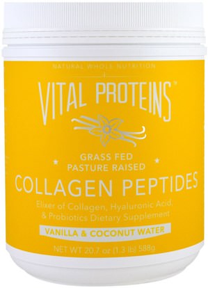 Vital Proteins, Collagen Peptides, Vanilla & Coconut Water, 20.7 oz (588 g) ,المكملات الغذائية، البروتين، العظام، هشاشة العظام، الكولاجين