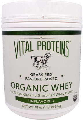 Vital Proteins, Organic Whey, Unflavored, 18 oz (512 g) ,والرياضة، والمكملات الغذائية، بروتين مصل اللبن