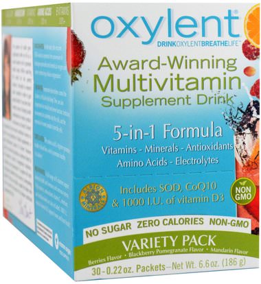 Vitalah, Oxylent, Multivitamin Supplement Drink, Variety Pack, 30 Packets, (5.9 g) Each ,والرياضة، والشراب بالكهرباء تجديد، الفيتامينات السائلة