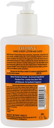 فيتامين سي Beauty Without Cruelty, Vitamin C, With CoQ10, Hand and Body Lotion, 8.5 fl oz (250 ml)