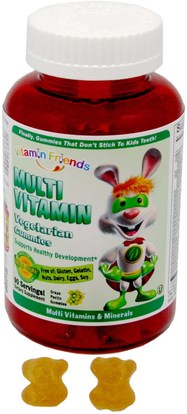 Vitamin Friends, Multi Vitamin, Vegetarian Gummies, 90 Grape Pectin Gummies ,الفيتامينات، الفيتامينات المتعددة، غوميس الفيتامينات، صحة الأطفال، أطفال غوميز