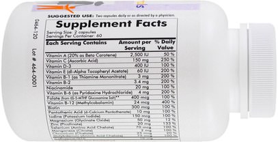 الفيتامينات، الأطفال الفيتامينات Kirkman Labs, Childrens Multi Vitamin/Minerals with 5-MTHF, 120 Capsules