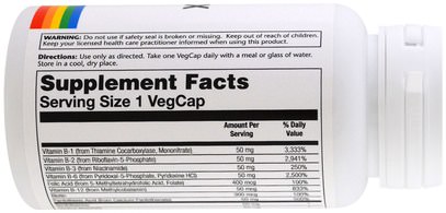 الفيتامينات، حمض الفوليك Solaray, Methyl B-Complex 50, 60 Veggie Caps