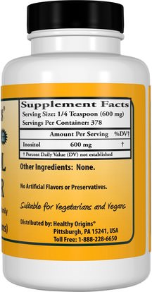 الفيتامينات، إينوزيتول Healthy Origins, Inositol Powder, 8 oz (227 g)
