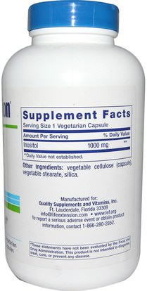 الفيتامينات، إينوزيتول Life Extension, Inositol Caps, 1,000 mg, 360 Veggie Caps