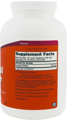 الفيتامينات، إينوزيتول Now Foods, Inositol Powder, 1 lb (454 g)