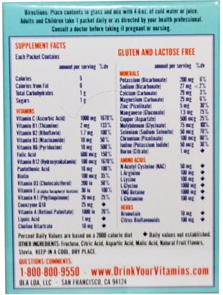 الفيتامينات، الفيتامينات السائلة Ola Loa, Energy, Multi Vitamin Minerals, Tropical, 30 Packets, (7.1 g) Each