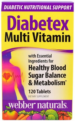 الفيتامينات، الفيتامينات، دعم السكر في الدم Diabetex, Diabetex Muti Vitamin, 120 Tablets