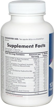 الفيتامينات، الفيتامينات المتعددة، الأطفال الفيتامينات Kirkman Labs, Childrens Multi-Vitamin/Mineral, Capsules, Hypoallergenic Formula, 120 Capsules