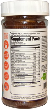 الفيتامينات، الفيتامينات المتعددة، غوميس الفيتامينات Hero Nutritional Products, Slice of Life, Multi +, Adult Gummy Vitamins, 60 Gummies