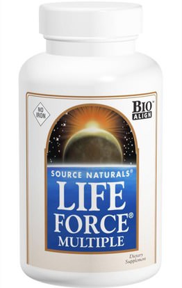 الفيتامينات، الفيتامينات، قوة الحياة Source Naturals, Life Force Multiple, No Iron, 180 Tablets