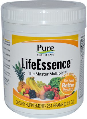 الفيتامينات، الفيتامينات Pure Essence, LifeEssence Powder, Energizing Whole Food Multiple, 9.21 oz (261 g)