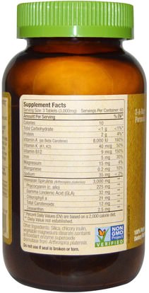 الفيتامينات، الفيتامينات، سبيرولينا Nutrex Hawaii, Pure Hawaiian Spirulina Pacifica, Natures Multi-Vitamin, 1,000 mg, 180 Tablets