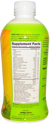 الفيتامينات، الهدوء الطبيعي Natural Vitality, Kids Natural Calm Multi, Fruity Splash Flavor, 30 fl oz (887 ml)