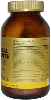 الفيتامينات، الفيتامينات قبل الولادة Solgar, Prenatal Nutrients, Multivitamin & Mineral, 240 Tablets